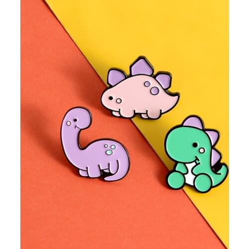 Little dinosaur cute pin brooch badge personality cartoon lapel pin accessories cowboy clothes bag hat jewelry gift for children