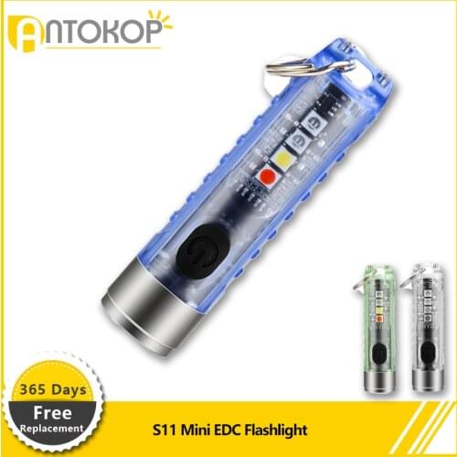 S11 Mini Powerful Flashlight EDC Flash Light with Strong Magnetic Emergency Work Light IP66 Waterproof Camping light