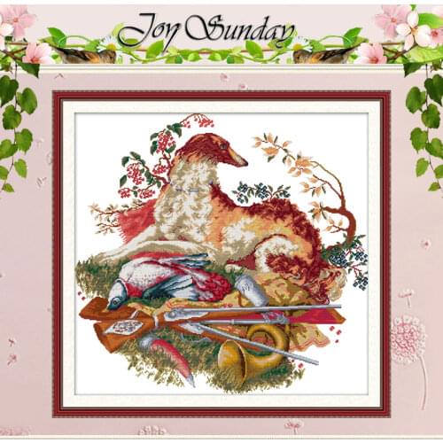 Hunting dog painting counted 11CT 14CT Cross Stitch Set Wholesale DIY Animals Cross-stitch Kit Embroidery Needlework Home Decor