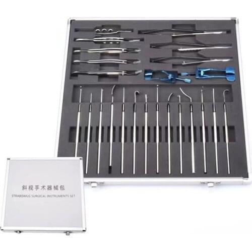 25 pieces of ophthalmological microscopy equipment kits eye reshaping tools strabismus hooks
