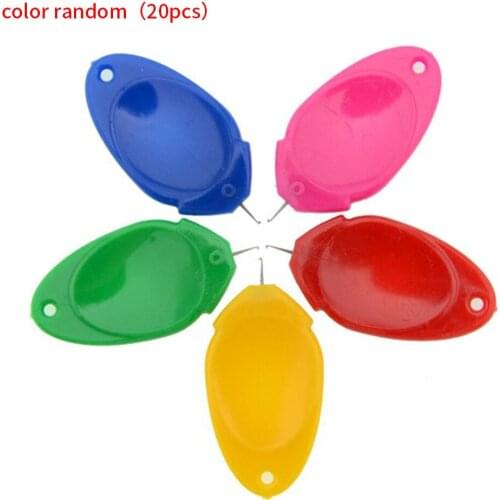 20pcs Threaders DIY Plastic Crochet Thread Guides Portable Wire Needle Sewing Embroidery Tools Color Random