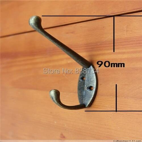 10pcs 90*51*18mm Antique Brass Wall-mounted Robe Hook