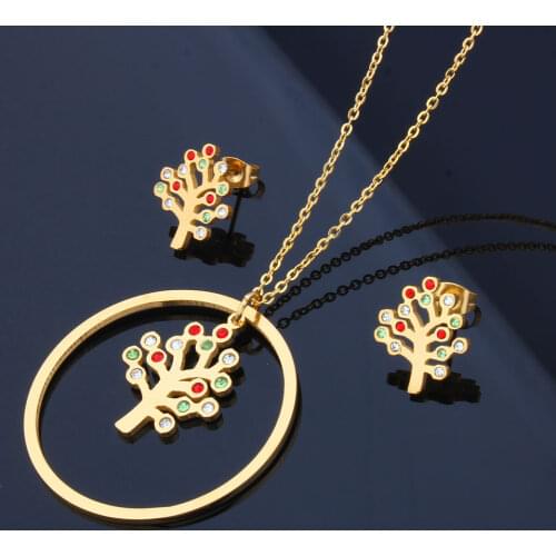 OUFEI Tree of Life Jewelry Sets Stainless Steel Jewelry Woman Indian Jewelry Set Wedding Gifts For Women Fashion Jewellery 2019