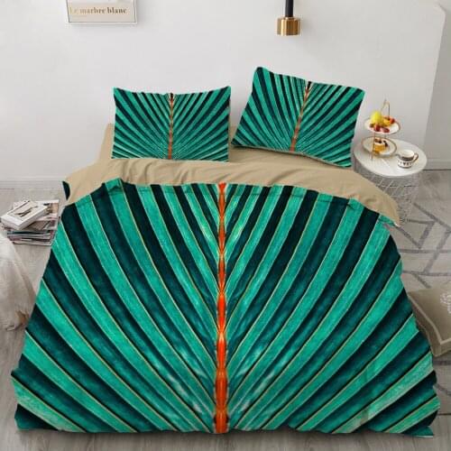 Duvet cover set sheet family euro 2.0 1.5 for home 3D luxury Bedding set bed linen Bed set 7 piece Nordic spring Green leaf