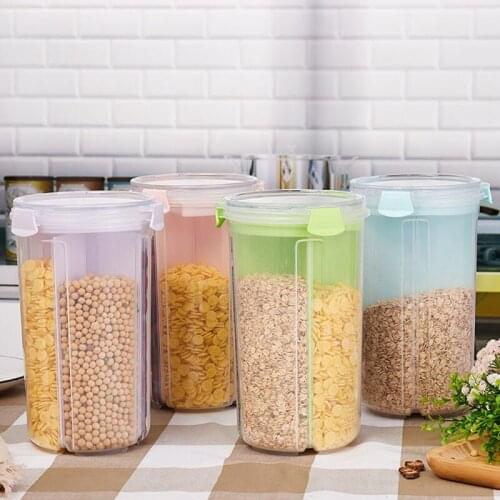 Colorful Grain Storage Box Cereal Dispenser Candle Jars Food-Grade Organizer Box Kitchen Storage Food Storage Containers