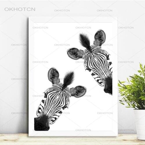 ZEBRA Drawing Art Canvas Painting Picture Nursery Wall Art Decor Safari Animals Curious Zebra Poster Print Kids Room Decoration