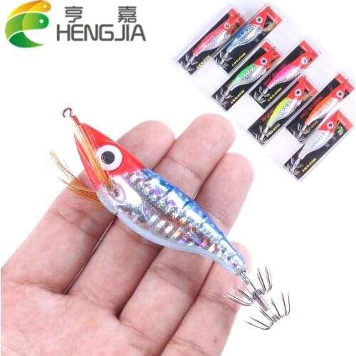 Lures Fishing 2021 Noctilucous Bait Shrimp Squid Jigs Sea Fishing Lure Set Artificial Cuttlefish Octopus Winter Artificial Bait