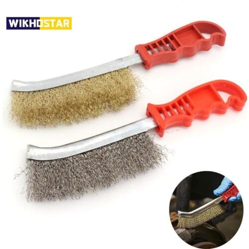 WIKHOSTAR Stainless Steel Wire Brush BBQ Grill Brush Rust Removal Brush Multifunctional Cleaning Brush Barbecue Tools