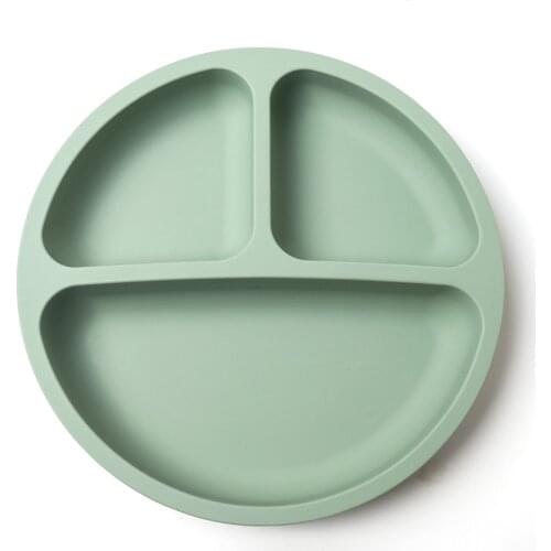 Silicon Baby Dish Solid Divided Baby Dinner Plates Tableware Silicone