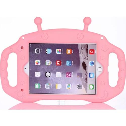 Cartoon Alien Safe Silicon Shockproof Handle Tablet Protective Case for Ipad 6 5 Air 2 1 2017 2018 9.7 Stand Cover Funda+pen