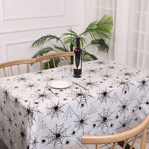 Happy Halloween Party 260x130cm Tablecloth Bar Dance KTV Atmosphere Venue Prop Spider Web Tablecloth Ghost Festival Party Supply