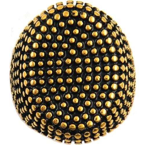 FANSSTEEL Stainless Steel Jewelry Oval Shape dot Around Simple Ring FSR12W97G