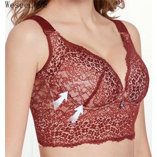 WeseeLove New 75-110 Lace Bras for Women Wire Free Padded Lingerie Sexy Plus Size Soft Underwear Thin Brassiere бюстгалтер