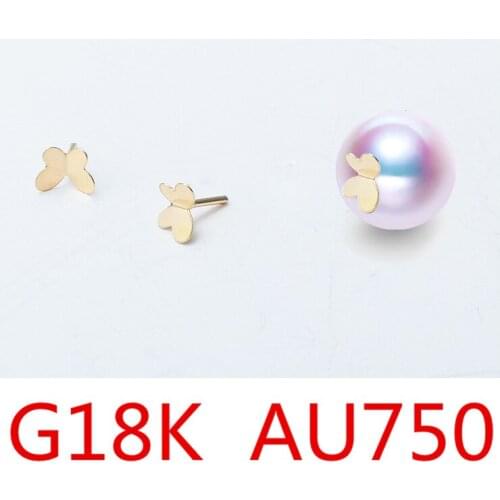 G18K Yellow Gold Tone Beads End Caps butterfly Bead Caps for Jewelry Making Findings DIY Accessories Wholesale Supply
