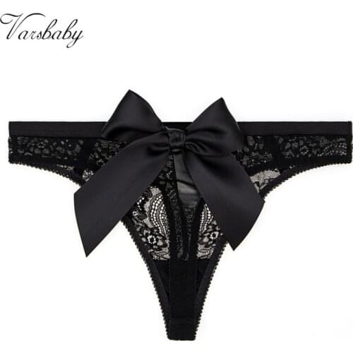 Varsbaby women sexy thong big bow lace panties 3PCS /LOT