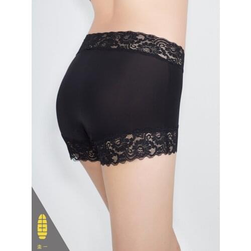 GUIYI Ladies Silk Lace Black Panties Women Seamless Underwear High Elastic GY-030