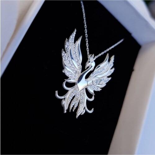Phonenix 925 Silver Necklace for Womens Elegant 2021 Summer Fashion Fine Jewelry Fashion Aesthetics Wedding Birthday Gift
