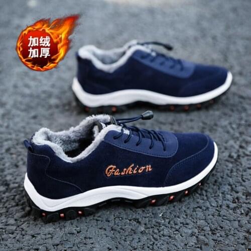 Winter Shoes Men Fur Warm Pop Men Boots Plush Anti skidding Winter Boots Men Blue Black Gray 124