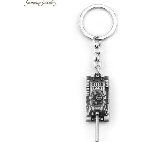 2 Colors 3D World of Tanks Key chain Metal Key Rings For Gift Chaveiro Car Keychain Jewelry Game Key Holder Souvenir