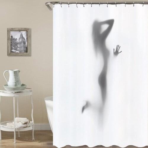 2021 Bathroom Curtain Bathroom Shower Curtain Woman Digital Printing Shower Curtain with Hook Sexy Girl Portrait Home Decoration