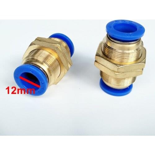 5Pcs/lot PM-12 Quick Joint Connecting Pneumatic Air Tubing Fittings 12mm-12mm Bulkhead Straight Union