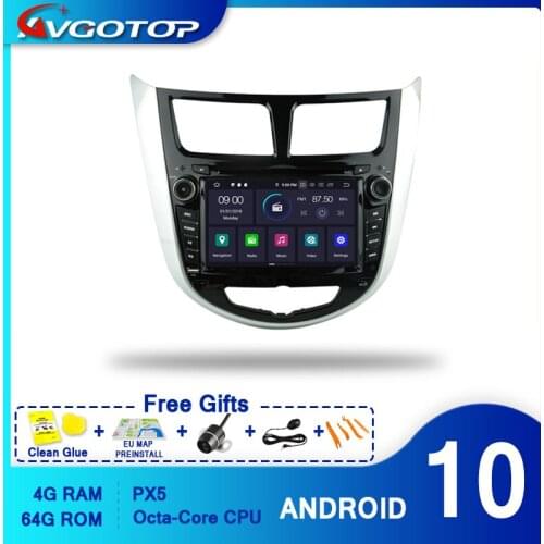 AVGOTOP Android 9.0 4GB+64GB CAR DVD PLAYER for HYUNDAI VERNA 2011-2012 IPS HD Screen NAVIGATION