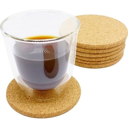 Free shipping 500pcs Classic Round Plain Cork Coasters Heat-insulated Cup Mats 10cm Diameter for Wedding Party Gift lin4007