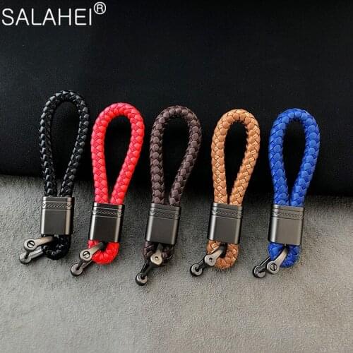 Newly Braided Rope KeyChain For Car Hand Woven Horseshoe Buckle Key Rings Couple Auto Gift Detachable Metal Luxury Key Chains