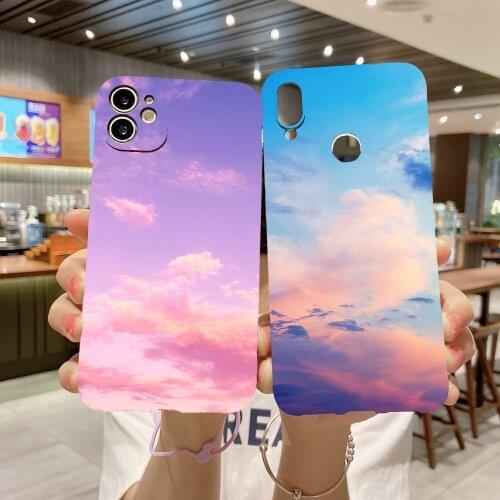Beautiful Color Sky Painted Case For iPhone 12 11 Pro Max SE 2020 XR 7 8 6 6S Plus 12 Mini X XS 5S Pattern Silicone Back Cover
