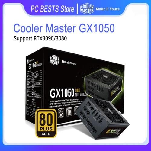 Cooler Master GX1050 PC Power Max 1050W ATX 80 Plus Gold medal full module Support RTX3090/3080 PSU PFC Silent Fan