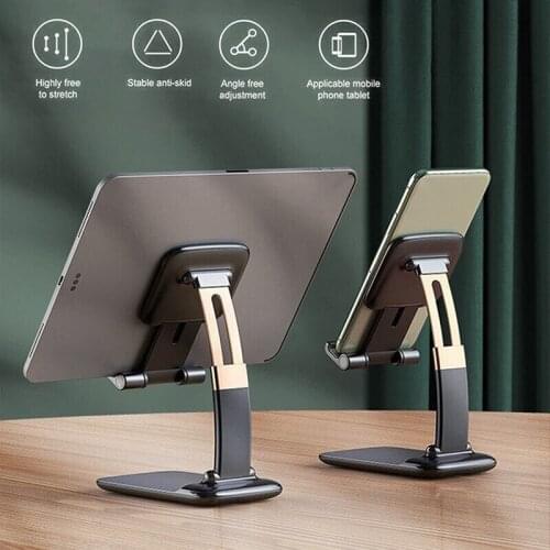 Phone Holder Stand for iPhone X 11 12 Xiaomi Samsung Metal Phone Holder Foldable Mobile Phone Stand Universal Desk Mount Bracket