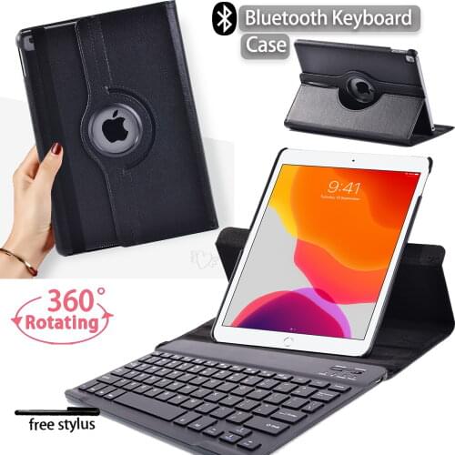 For IPad IPad 2 3 4 5 6 7 8 /Mini 1 2 3 4 5 /Air1/2/3 /Pro 9.7/10.5/Pro 11 Anti-fall 360 Rotating Tablet Case+Bluetooth Keyboard