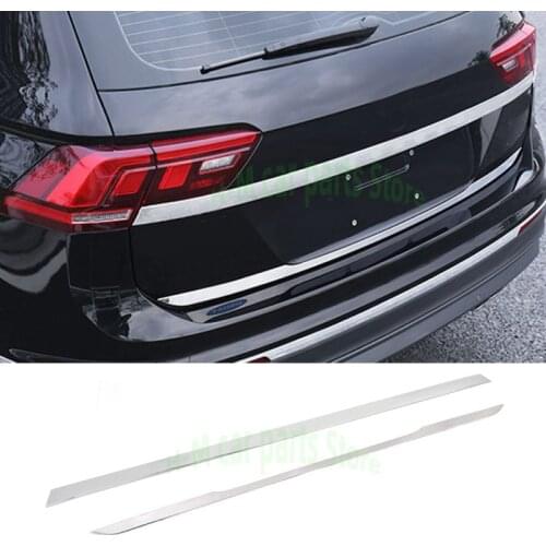 For VW Tiguan L 2020-2017 Rear Tail Trunk Door Trim Exterior Mouldings Stainless Steel Accessories Auto Tailgate Protection