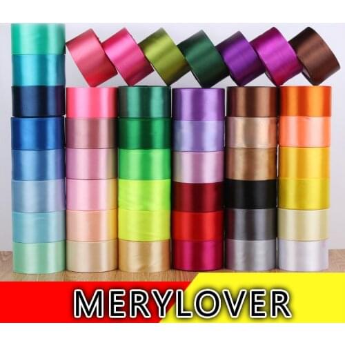 Hot sale (25 yards/roll) 50 mm silk Satin Ribbon Webbing Decoration DIY Wedding Party Christmas Decorative Crafts Ribbons