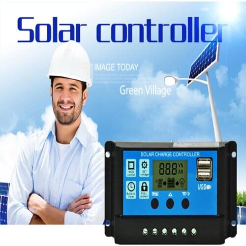 12V/24V 10A Solar Panel Charger Controller Battery Regulator Dual USB LCD Display For off-Grid PV Solar System Hot sale