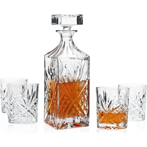 750ml Creative Crystal square Bottle Whiskey Vodka Wine Decanter Bottle Whisky Glass Beer Glass Spirits Cup Water Glass Bar Home