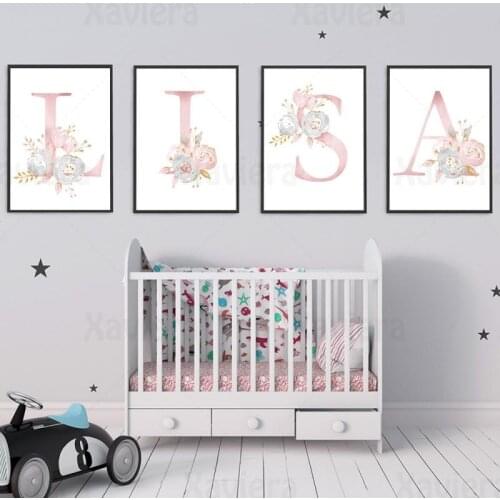 Private Custom Canvas Painting Photo Printing Poster Baby Name Custom Painting Home Decoration Baby Room Living Room Frameless