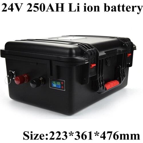 24V 250Ah Lithium Li Ion Battery Pack with BMS for Marine Leisure Yachts RV Autocaravanas Campers Energy Storage+10A Charger