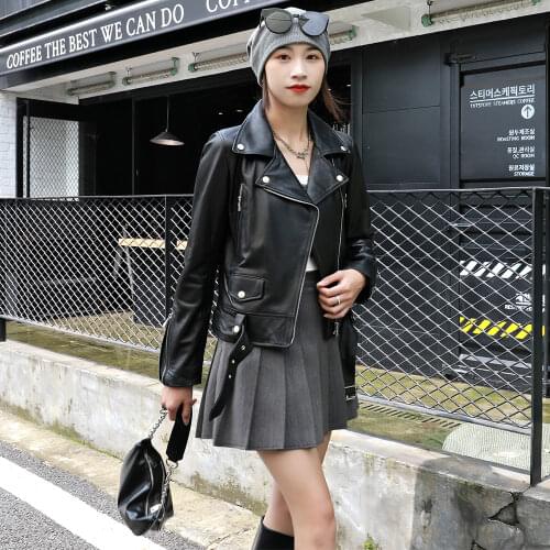 Fashion Soft Real Sheepskin Coat For Women Leather Jacket Slim Lambskin Jacket Female Clothing Autumn Asian Size Dropshippin