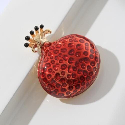 Neoglory Trendy Vivid Fruit Pomegranate Pins Enamel Brooches For Women Fashion Jewelry Party Gifts 2020 Statement