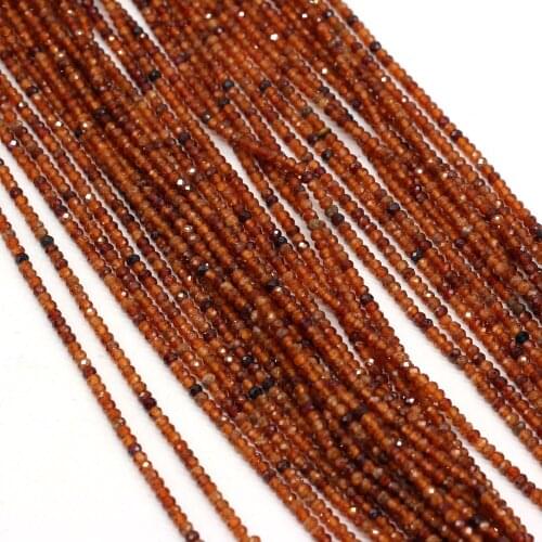 Natural Semi-Precious Stone Section Beaded Women Charm Orange Pomegranate Beads for Jewelry Making Beadwork DIY Bracelet 3x2mm