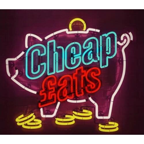 Neon Sign For Cheap Eats Pig light Impact Attract Restaurant light so beautiful so fashion Art design Personalized Iconic Sign