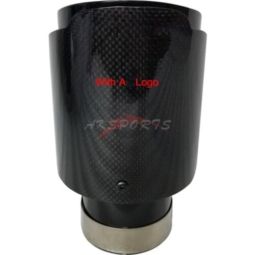 1PC Coated Exhaust Pipe Universal Various Sizes Carbon Fiber Straight Glossy Black Car Exhaust Muffler Tip For BMW e60