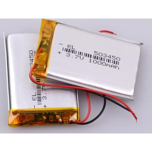 Polymer Lithium Rechargeable battery 1000 mAh Li-ion Lipo battery 3.7V 503450 053450 for smart phone DVD mp3 mp4 Led Lamp camera