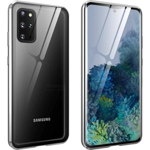 Transparent Case For Samsung Galaxy S20 Ultra Case Tempered Glass Cover Hard Case For Samsung S20 Plus +Case Double-Sided Glass