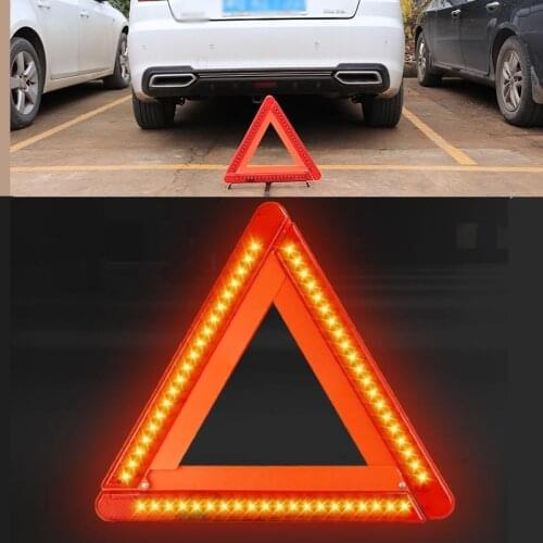 Foldable LED Warning Triangle Safety Emergency Reflective Stop Hazard Red Sign Vehicle Emergency Triangle Tripod
