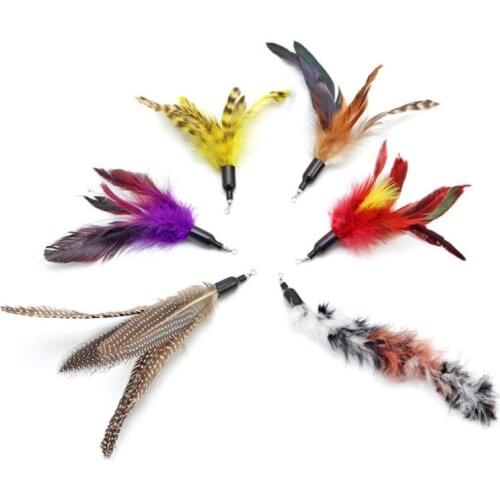 Pet Feather Bell Refill Replacement Cat toys Retractable Cat Feather Toy Feather Interactive Toys Teaser Stick Wand Durable