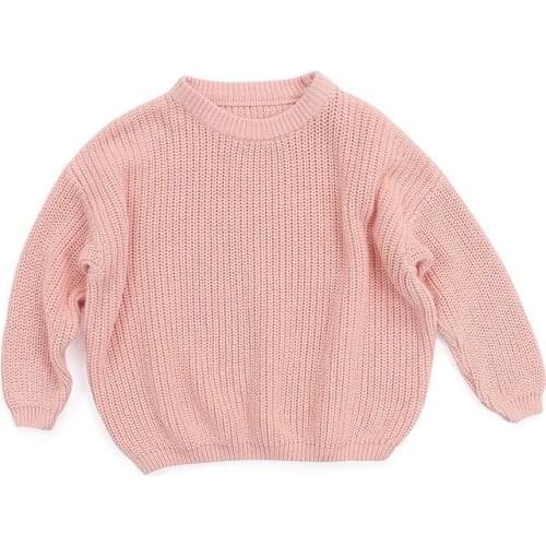 1-5Y Baby Basic Sweater Crewneck Thick Kids Slouchy Soft Wool Clothing for Boys Girls Autumn Winter Sweaters Hooded Top