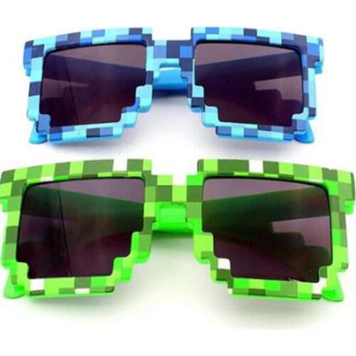 Thug Life Mosaic Glasses Sunglasses Men Women 8 Bit Coding Pixel Trendy Cool Super Party Funny Vintage Shades Eyewear