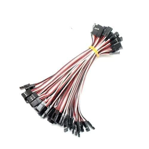 10Pcs 40cm Male to Male 3P 30 Core Filaments DuPont Wire Extension Leads For Airplane Model Serve Motor Black-Red-White